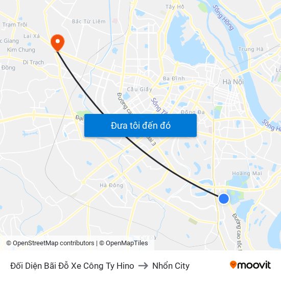 Đối Diện Bãi Đỗ Xe Công Ty Hino to Nhổn City map