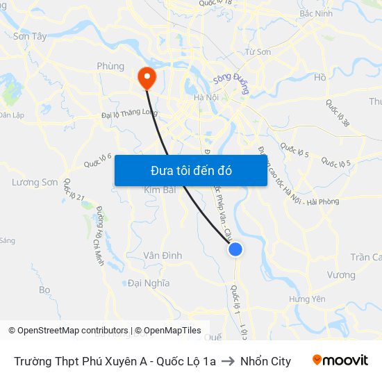 Trường Thpt Phú Xuyên A - Quốc Lộ 1a to Nhổn City map