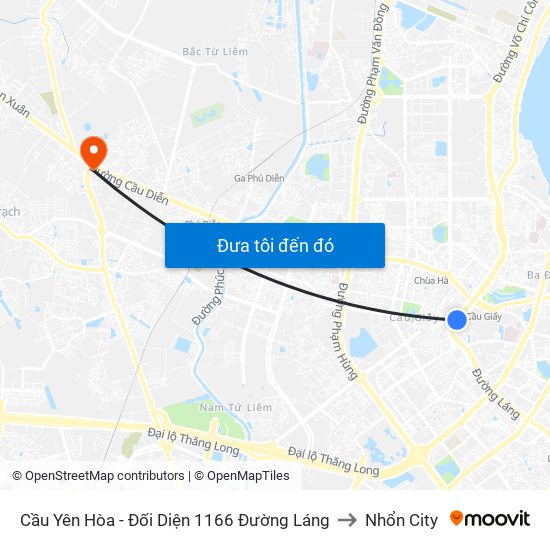 Cầu Yên Hòa - Đối Diện 1166 Đường Láng to Nhổn City map