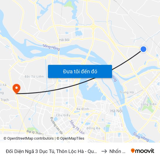 Đối Diện Ngã 3 Dục Tú, Thôn Lộc Hà - Quốc Lộ 3 to Nhổn City map