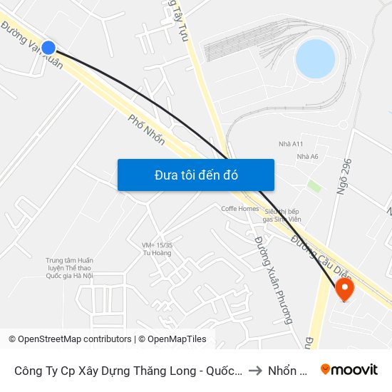 Công Ty Cp Xây Dựng Thăng Long - Quốc Lộ 32 to Nhổn City map