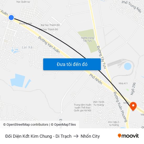 Đối Diện Kđt Kim Chung - Di Trạch to Nhổn City map