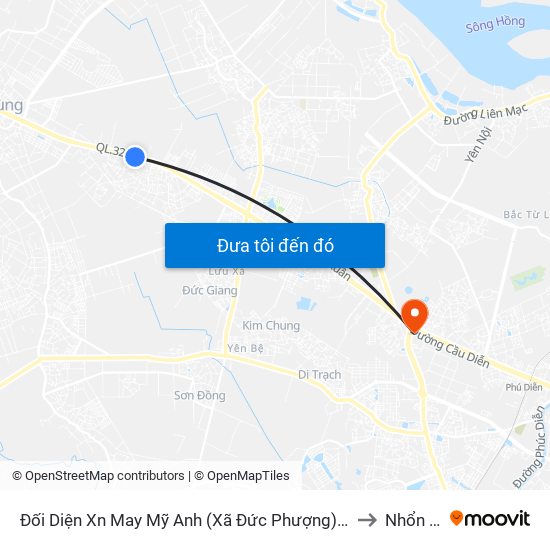 Đối Diện Xn May Mỹ Anh (Xã Đức Phượng) – Quốc Lộ 32 to Nhổn City map