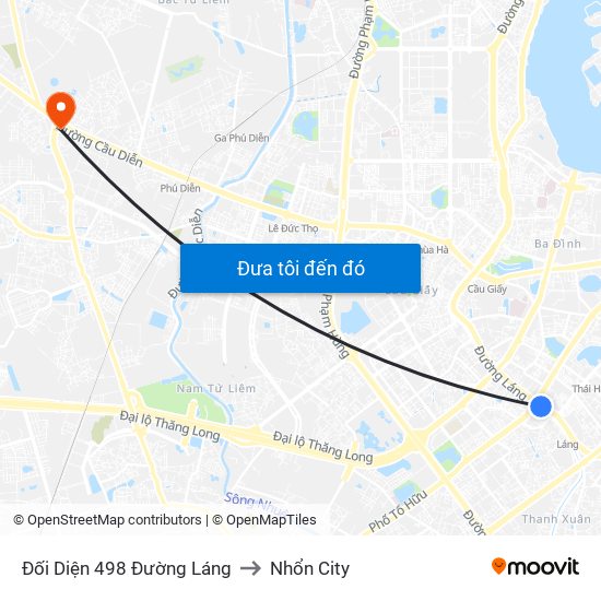 Đối Diện 498 Đường Láng to Nhổn City map