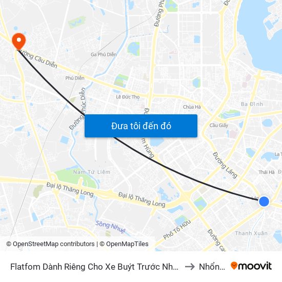Flatfom Dành Riêng Cho Xe Buýt Trước Nhà 45 Đường Láng to Nhổn City map
