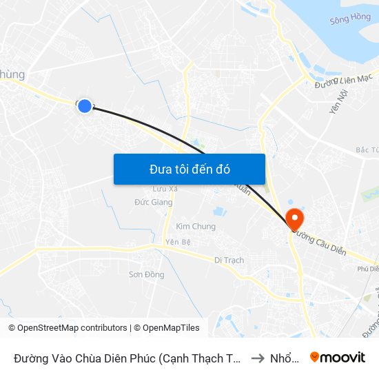 Đường Vào Chùa Diên Phúc (Cạnh Thạch Thảo Lisa) - Quốc Lộ 32 to Nhổn City map