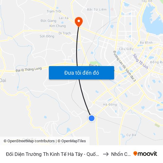 Đối Diện Trường Th Kinh Tế Hà Tây - Quốc Lộ 6 to Nhổn City map