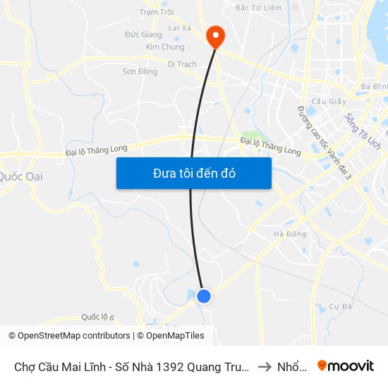 Chợ Cầu Mai Lĩnh - Số Nhà 1392 Quang Trung (Hà Đông), Quốc Lộ 6 to Nhổn City map