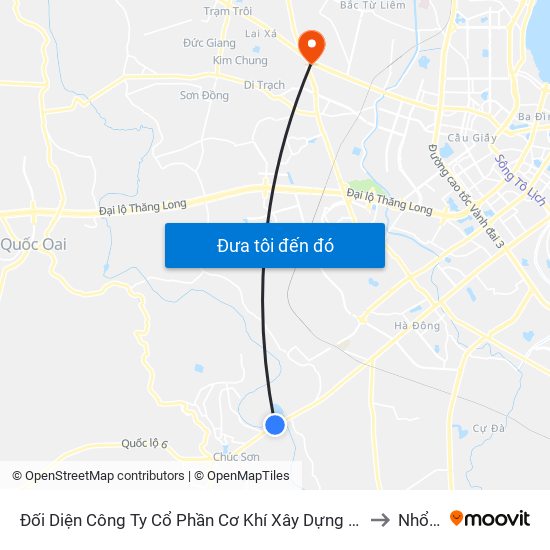 Đối Diện Công Ty Cổ Phần Cơ Khí Xây Dựng Hà Thái (Biên Giang) - Quốc Lộ 6 to Nhổn City map