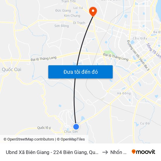 Ubnd Xã Biên Giang - 224 Biên Giang, Quốc Lộ 6 to Nhổn City map