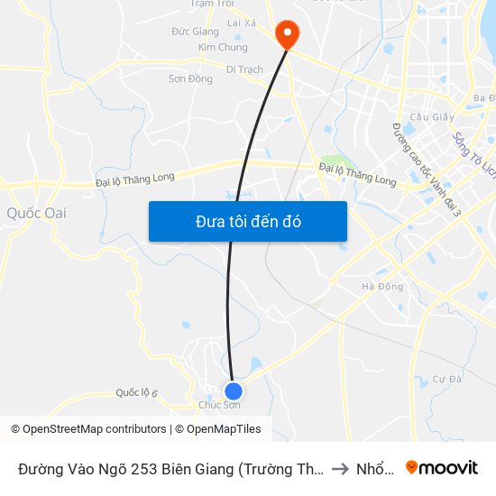 Đường Vào Ngõ 253 Biên Giang (Trường Thcs Biên Giang) - Quốc Lộ 6 to Nhổn City map