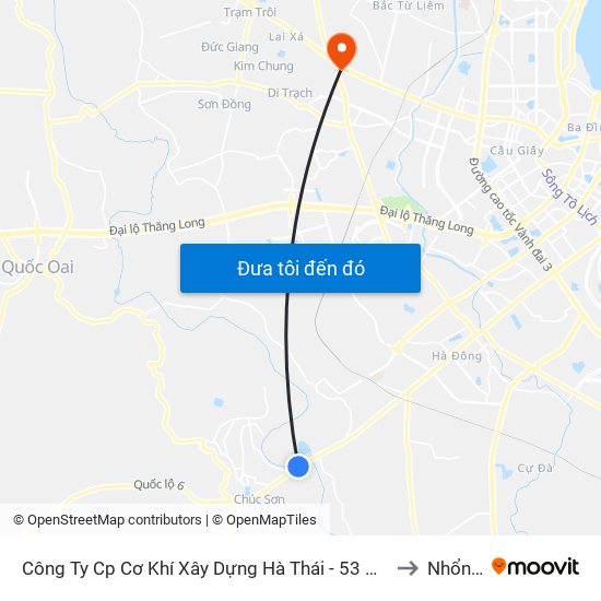 Công Ty Cp Cơ Khí Xây Dựng Hà Thái - 53 Biên Giang, Quốc Lộ 6 to Nhổn City map