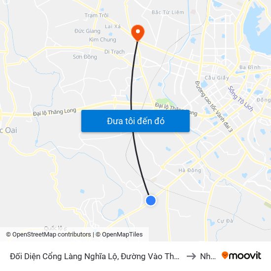 Đối Diện Cổng Làng Nghĩa Lộ, Đường Vào Thôn Thanh Lãm - Quang Trung (Hà Đông), Quốc Lộ 6 to Nhổn City map