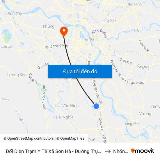 Đối Diện Trạm Y Tế Xã Sơn Hà - Đường Trục Huyện Thao Chính to Nhổn City map