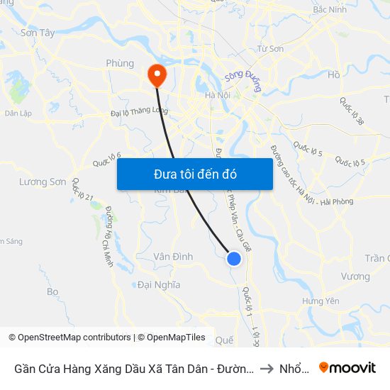 Gần Cửa Hàng Xăng Dầu Xã Tân Dân - Đường Trục Huyện Thao Chính to Nhổn City map