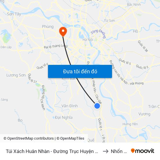 Túi Xách Huân Nhàn - Đường Trục Huyện Thao Chính to Nhổn City map