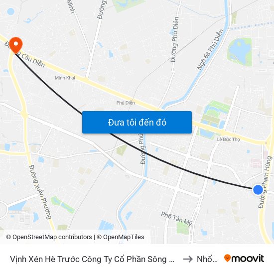 Vịnh Xén Hè Trước Công Ty Cổ Phần Sông Đà 9 - Đường Nguyễn Hoàng to Nhổn City map