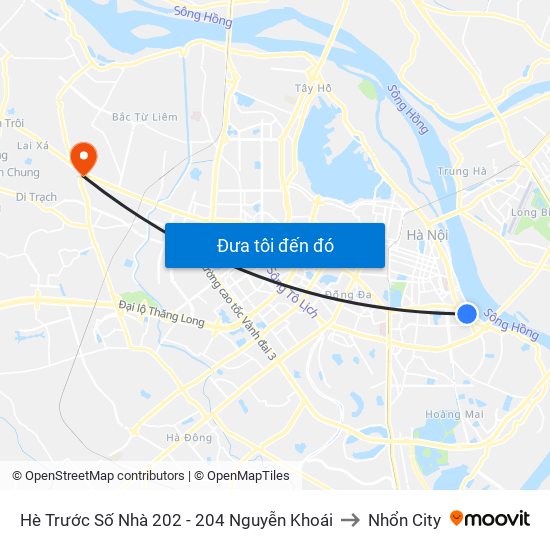Hè Trước Số Nhà 202 - 204 Nguyễn Khoái to Nhổn City map