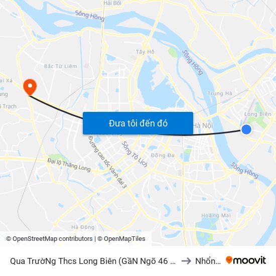 Qua TrườNg Thcs Long Biên (GầN Ngõ 46 Tư ĐìNh) - Cổ Linh to Nhổn City map