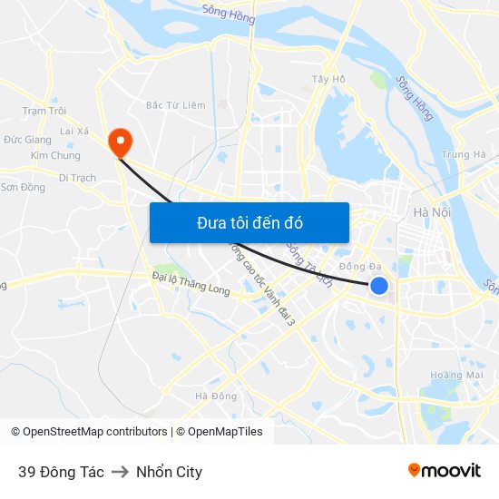 39 Đông Tác to Nhổn City map