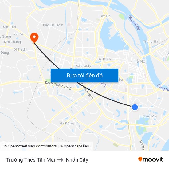 Trường Thcs Tân Mai to Nhổn City map