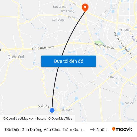 Đối Diện Gần Đường Vào Chùa Trăm Gian 100m - Quốc Lộ 6 to Nhổn City map