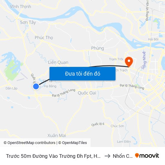 Trước 50m Đường Vào Trường Đh Fpt, Hòa Lạc to Nhổn City map