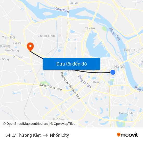 54 Lý Thường Kiệt to Nhổn City map