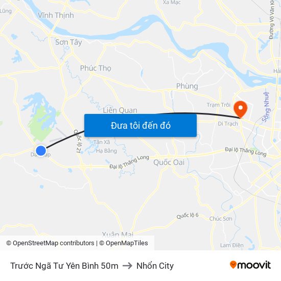 Trước Ngã Tư Yên Bình 50m to Nhổn City map