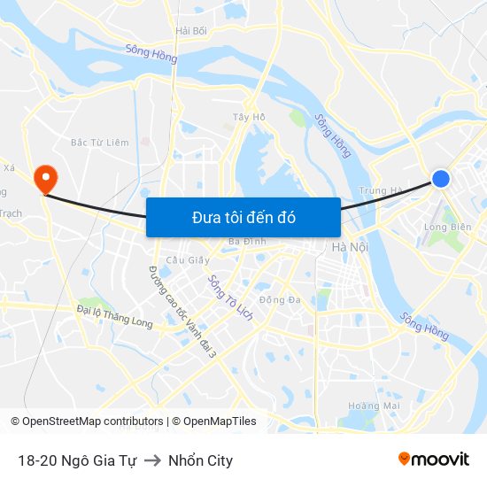 18-20 Ngô Gia Tự to Nhổn City map