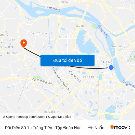 Đối Diện Số 1a Tràng Tiền - Tập Đoàn Hóa Chất Việt Nam to Nhổn City map