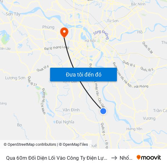 Qua 60m Đối Diện Lối Vào Công Ty Điện Lực Phú Xuyên - Quốc Lộ 1a to Nhổn City map