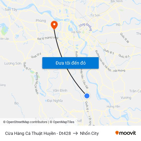 Cừa Hàng Cá Thuật Huyền - Dt428 to Nhổn City map