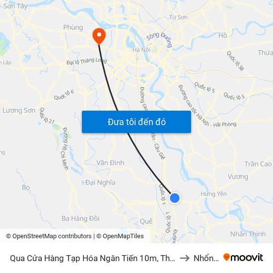 Qua Cửa Hàng Tạp Hóa Ngân Tiến 10m, Thôn Thần Quy - Dt428 to Nhổn City map