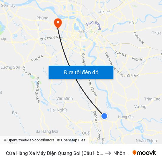 Cửa Hàng Xe Máy Điện Quang Soi (Cầu Hòa Khê) - Dt428 to Nhổn City map