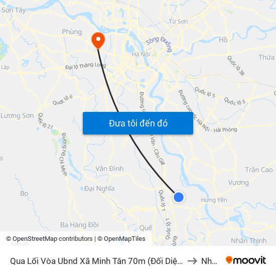 Qua Lối Vòa Ubnd Xã Minh Tân 70m (Đối Diện Cửa Hàng Nhựa Tiền Phong) - Dt428 to Nhổn City map