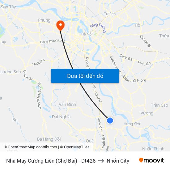 Nhà May Cương Liên (Chợ Bái) - Dt428 to Nhổn City map