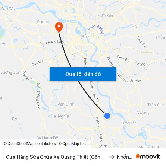 Cửa Hàng Sửa Chữa Xe Quang Thiết (Cổng Làng Vĩnh Ninh) to Nhổn City map