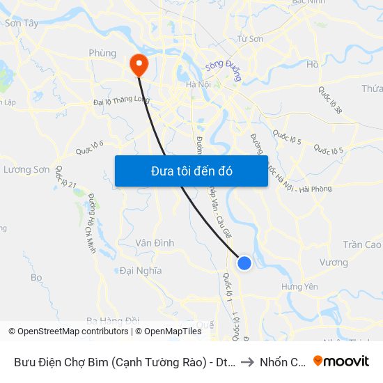 Bưu Điện Chợ Bìm (Cạnh Tường Rào) - Dt428 to Nhổn City map