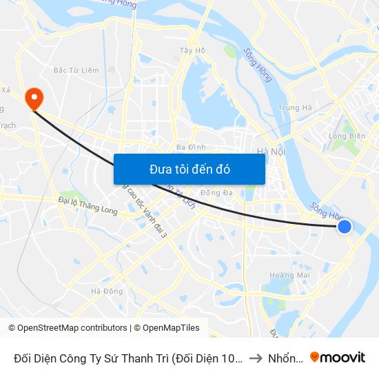 Đối Diện Công Ty Sứ Thanh Trì (Đối Diện 1044 Nguyễn Khoái) to Nhổn City map