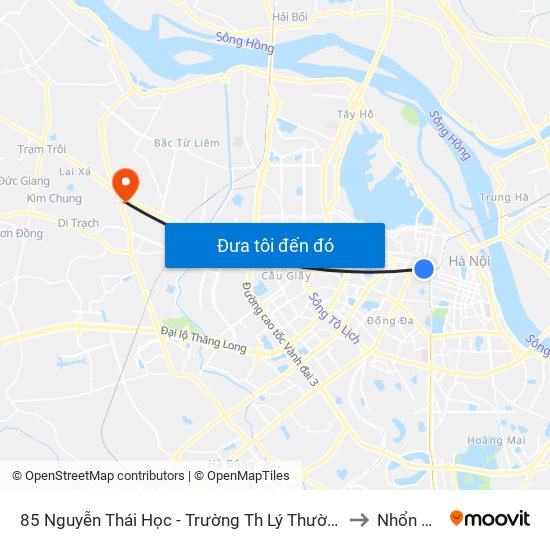 85 Nguyễn Thái Học - Trường Th Lý Thường Kiệt to Nhổn City map