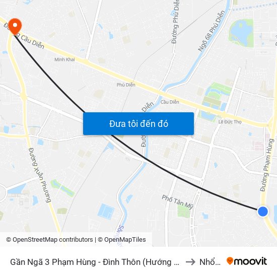 Gần Ngã 3 Phạm Hùng - Đình Thôn (Hướng Đi Khuất Duy Tiến)-Cột Trước to Nhổn City map