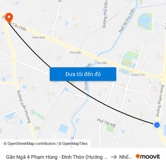 Gần Ngã 4 Phạm Hùng - Đình Thôn (Hướng Đi Khuất Duy Tiến)-Cột Sau to Nhổn City map