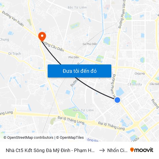 Nhà Ct5 Kđt Sông Đà Mỹ Đình - Phạm Hùng to Nhổn City map