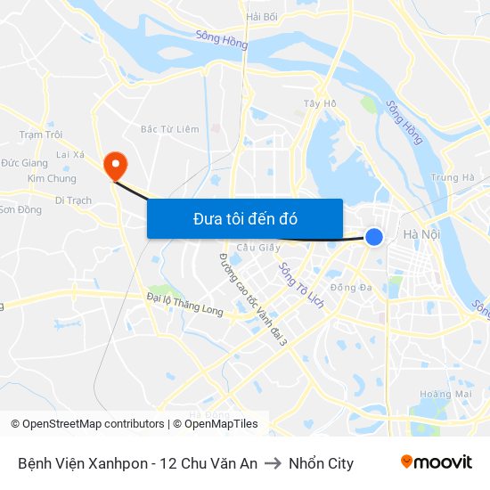 Bệnh Viện Xanhpon - 12 Chu Văn An to Nhổn City map