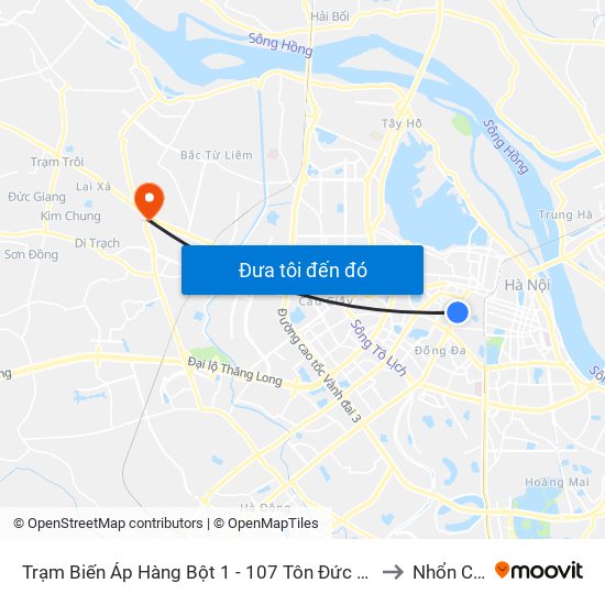 Trạm Biến Áp Hàng Bột 1 - 107 Tôn Đức Thắng to Nhổn City map