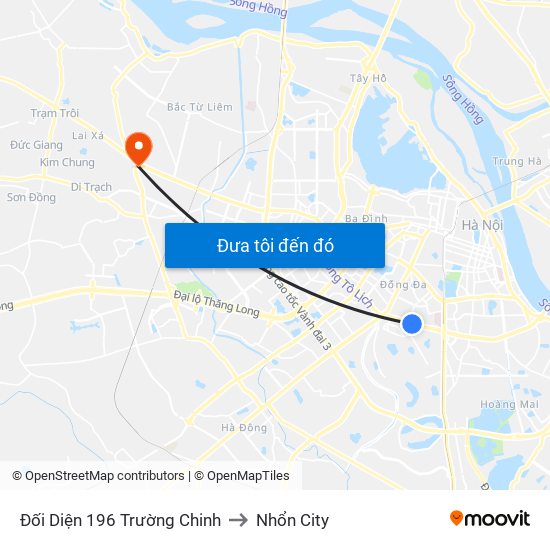 Đối Diện 196 Trường Chinh to Nhổn City map