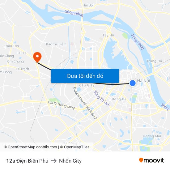 12a Điện Biên Phủ to Nhổn City map