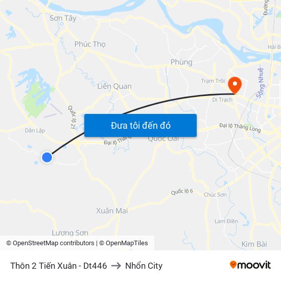 Thôn 2 Tiến Xuân - Dt446 to Nhổn City map