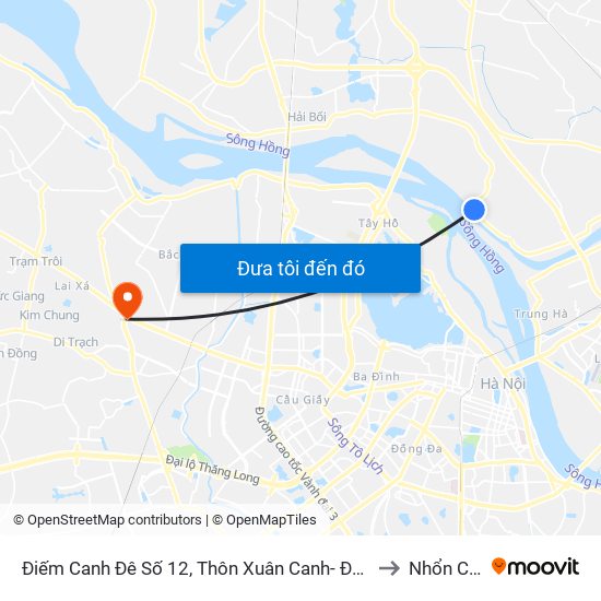 Điếm Canh Đê Số 12, Thôn Xuân Canh- Đê 406 to Nhổn City map